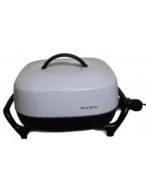 Vintage West Bend Electric Skillet Server White Black 1200W